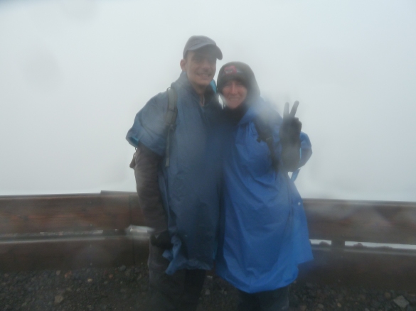 You can't see much around us, but this is us at the actual summit.